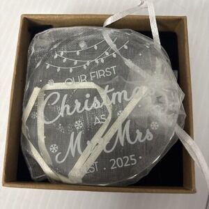 Our First Christmas As Mr Mrs Ornament 2025 Wedding Gift Acrylic Clear